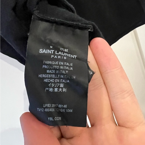Saint Laurent Metallic Script Logo T-Shirt 2017 Collection by Anthony Vaccarello - Picture 3 of 3